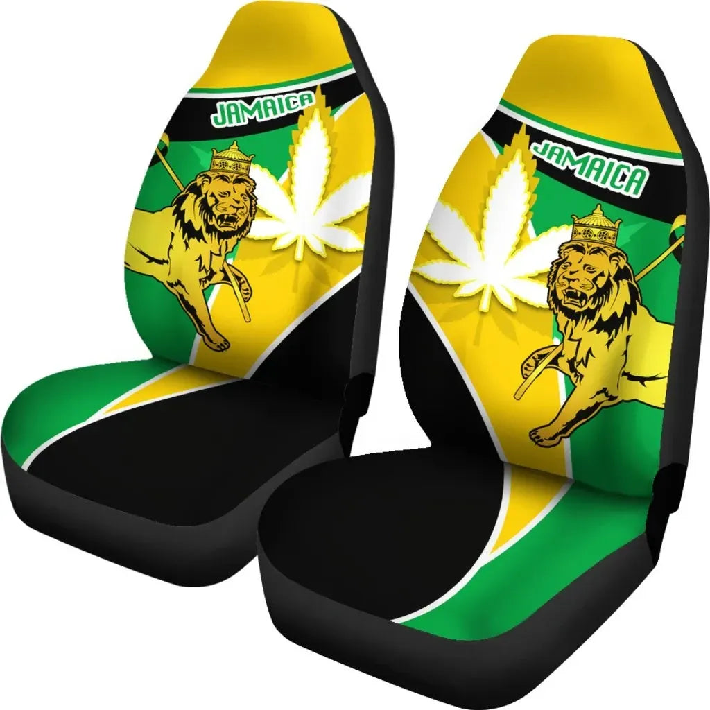 Jamaica Lion Car Seat Covers Flag Version