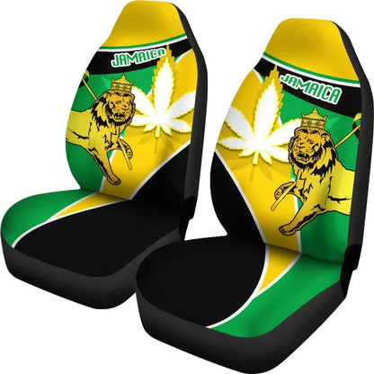 Jamaica Lion Car Seat Covers Flag Version