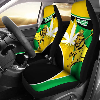 Jamaica Lion Car Seat Covers Flag Version