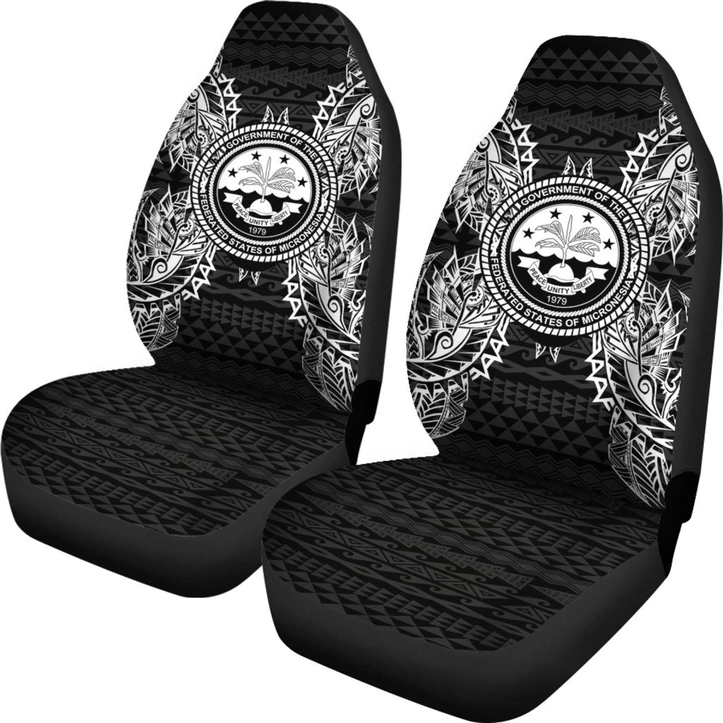 Federated States Of Micronesia Polynesia Car Seat Cover Map Black