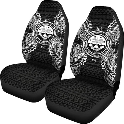 Federated States Of Micronesia Polynesia Car Seat Cover Map Black