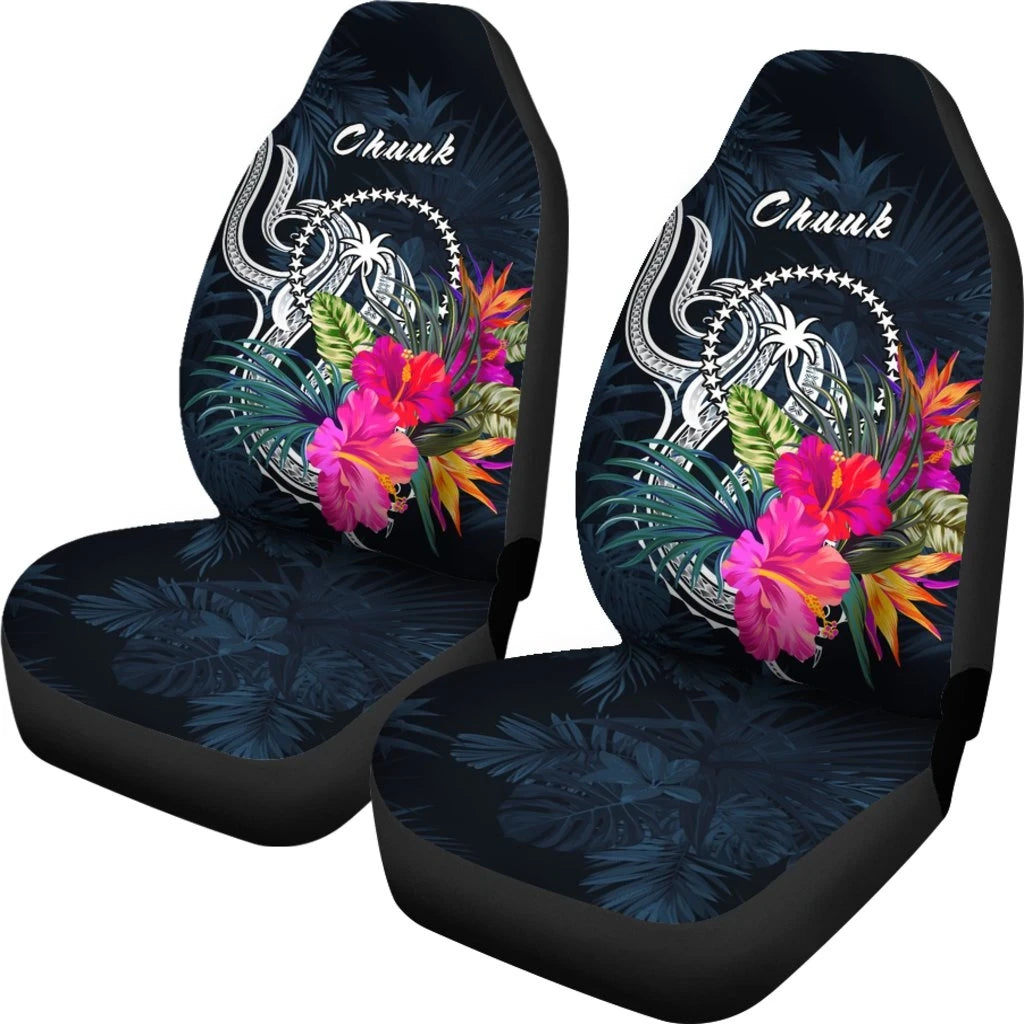 Chuuk Micronesia Car Seat Covers Tropical Flower
