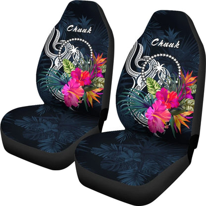 Chuuk Micronesia Car Seat Covers Tropical Flower
