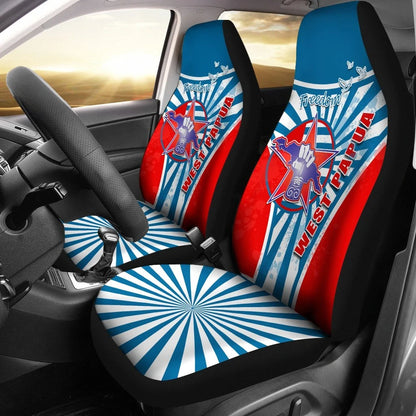 Freedom West Papua Car Seat Covers Circle Stripes Flag