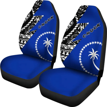 Chuuk Pattern Car Seat Covers Blue Style Fsm