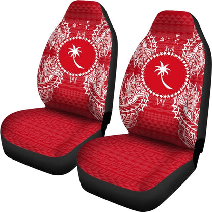 Chuuk Polynesia Car Seat Cover Map Red White