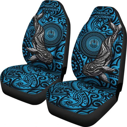 French Polynesia Car Seat Covers, Blue Whale Tattoo