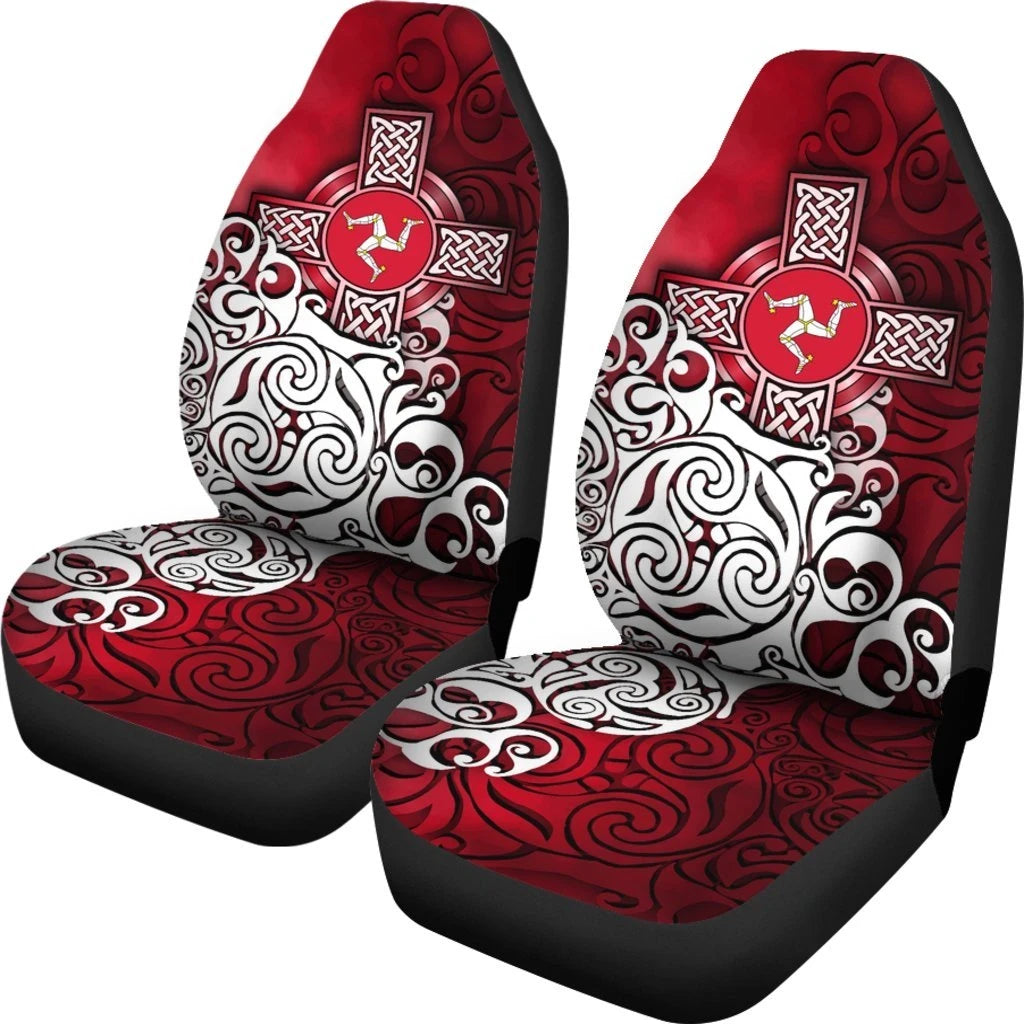 Celtic Car Seat Covers Isle Of Man Flag With Celtic Cross