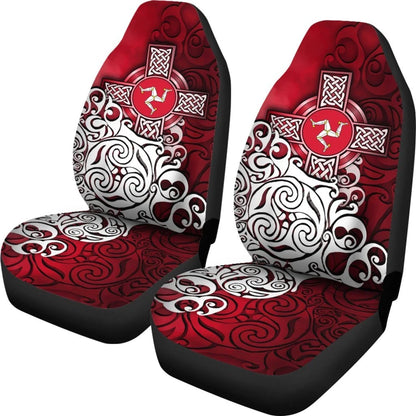 Celtic Car Seat Covers Isle Of Man Flag With Celtic Cross