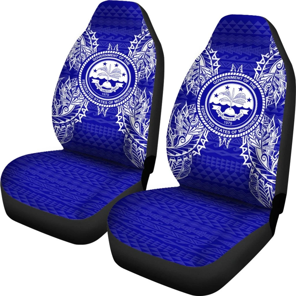 Federated States Of Micronesia Polynesia Car Seat Cover Map Blue
