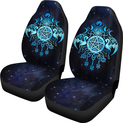 Celtic Wiccan Car Seat Covers Wicca Pentacle Starry Night Style