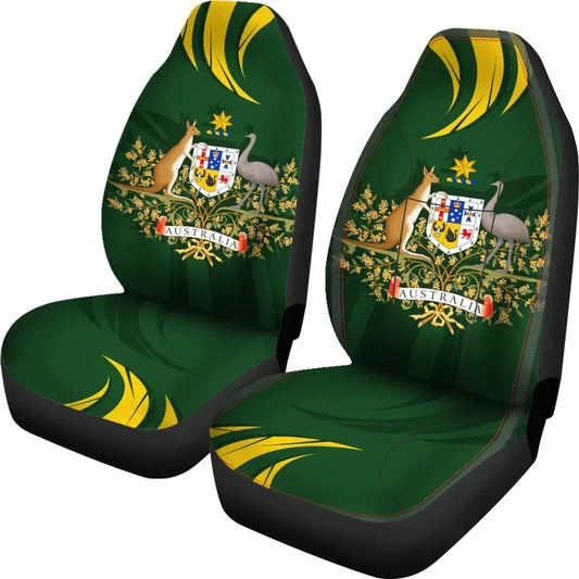 Australia Car Seat Covers, Australia Coat Of Arms Green