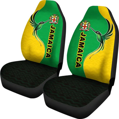 Jamaica Doctor Bird Car Seat Cover Jamaica Coat of Arms Seat Cover