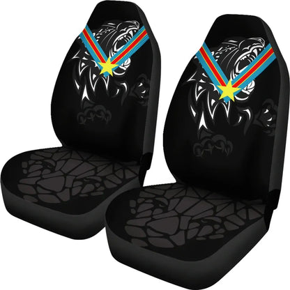 Car Seat Covers Africa Congo Flag Color With Leopards
