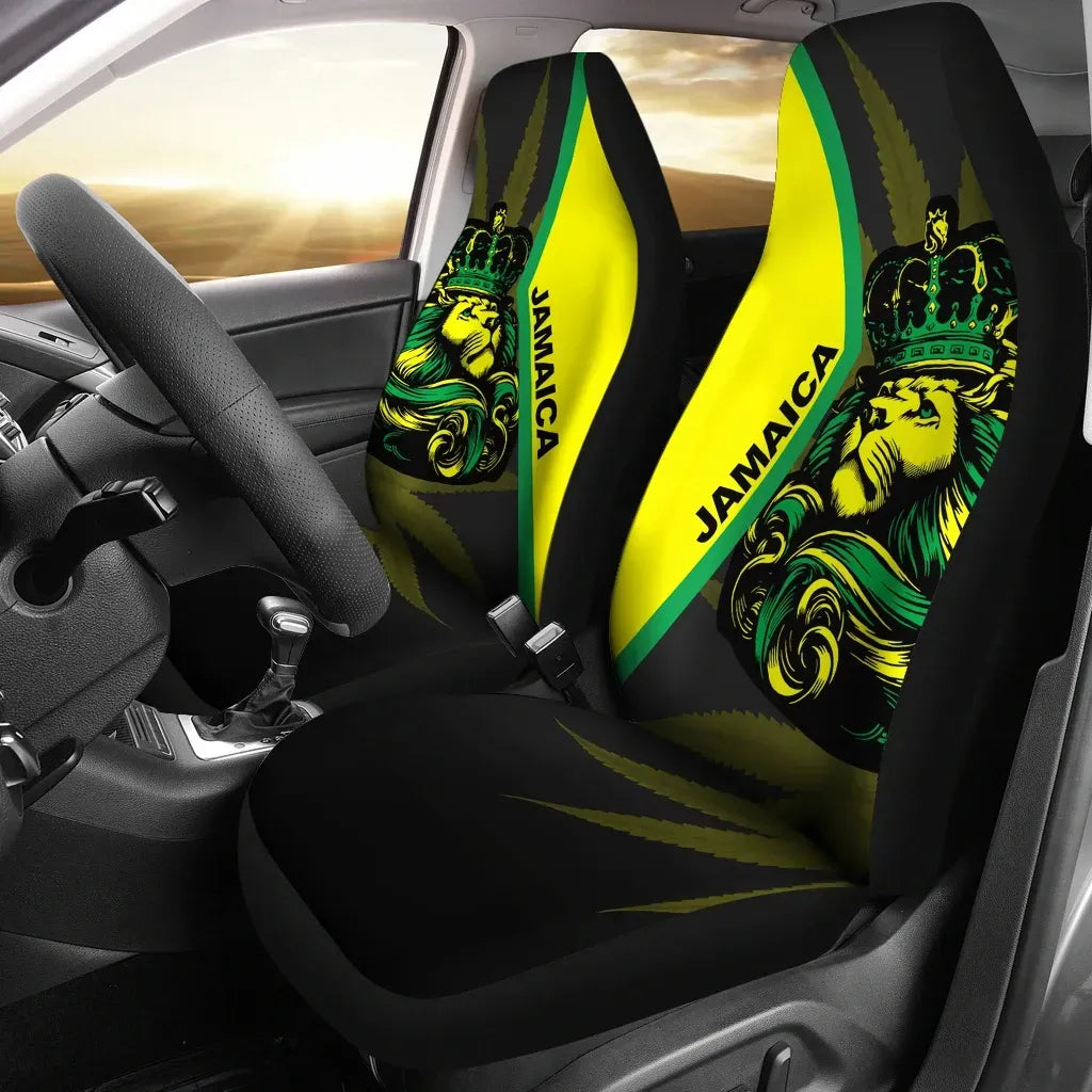 Jamaica Lion Car Seat Covers Set Of 2 All Over Print