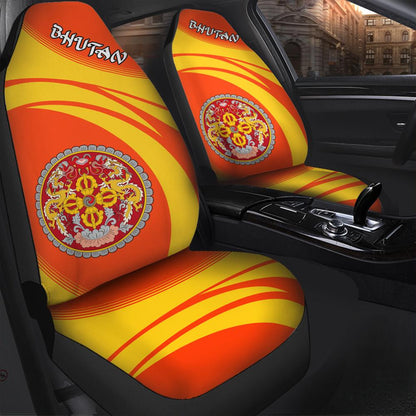 Bhutan Coat Of Arms Car Seat Cover Cricket
