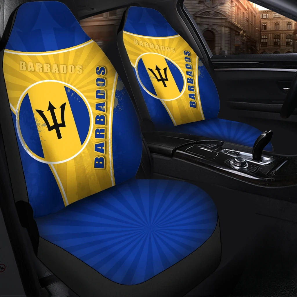 Barbados Car Seat Cover Circle Stripes Flag Proud Version