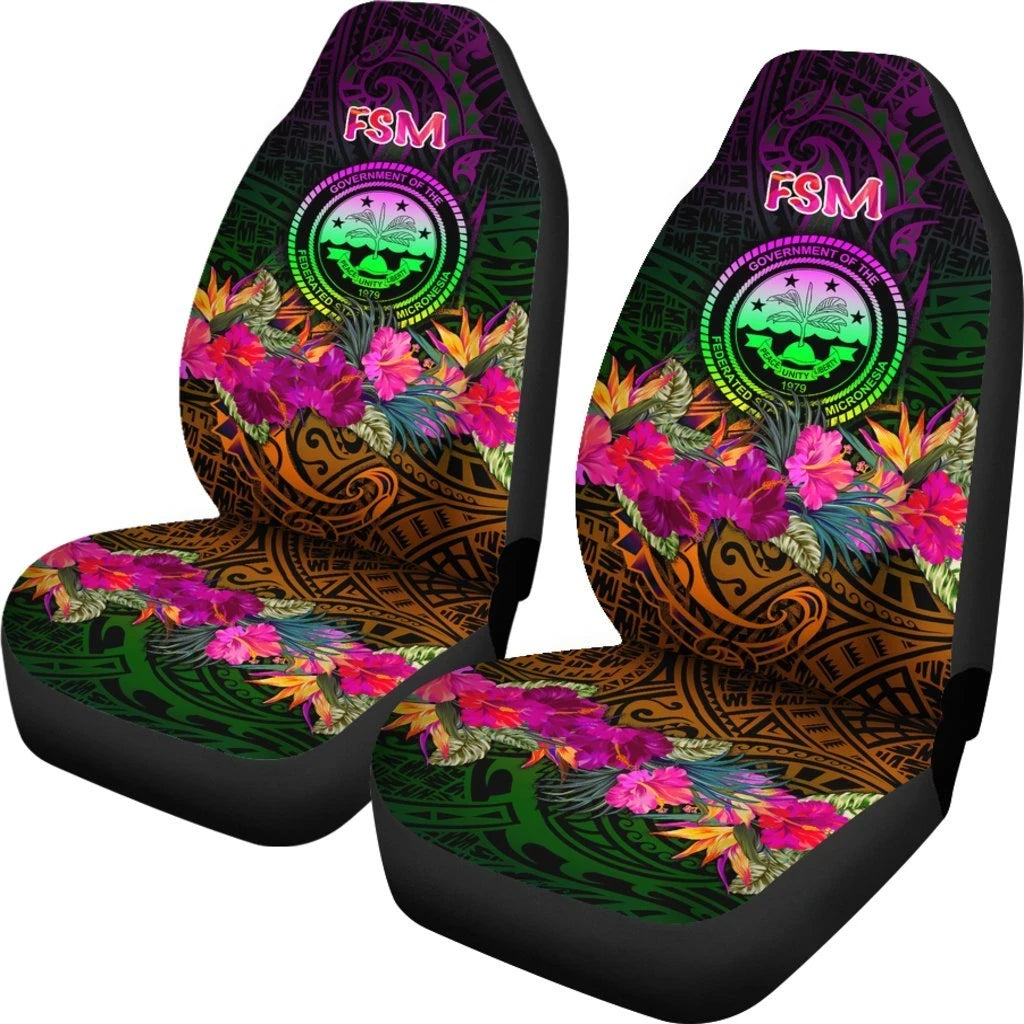 Federated States Of Micronesia Car Seat Covers Summer Hibiscus
