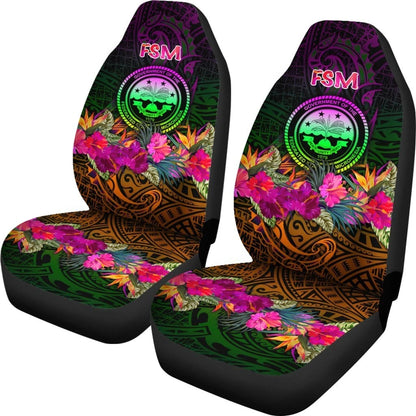 Federated States Of Micronesia Car Seat Covers Summer Hibiscus