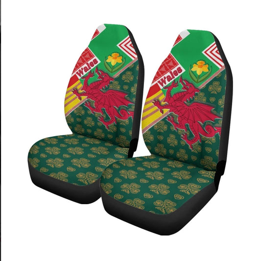 Celtic Wales Car Seat Cover Cymru Dragon And Daffodils