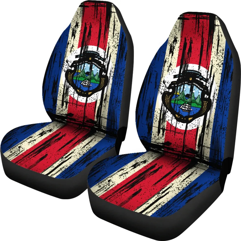 Costa Rica Grunge Flag Car Seat Cover