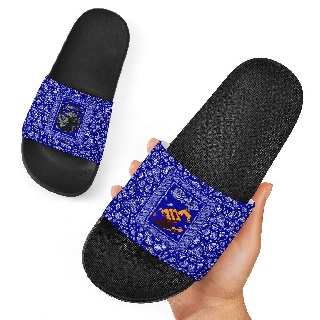 Crips Gang Bulldog Slide Sandals