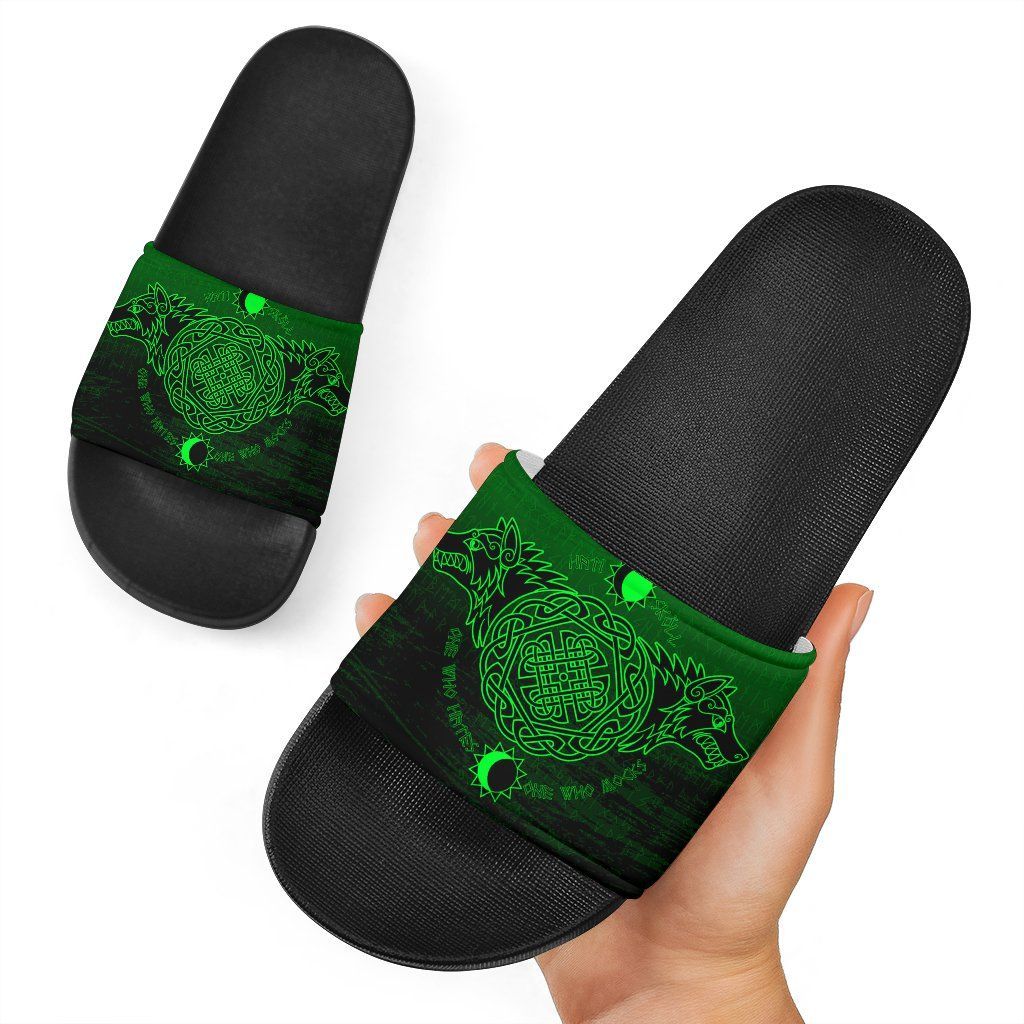 Viking Slide Sandals Hati And Skoll Green