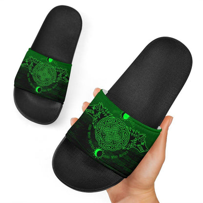 Viking Slide Sandals Hati And Skoll Green