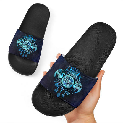 Celtic Wiccan Slide Sandal Wicca Pentacle Starry Night Style