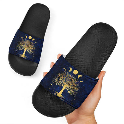 Celtic Wicca Slide Sandal Moon Phases & Tree Of Life