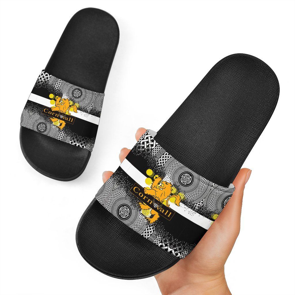 Celtic Cornwall Slide Sandals Cornwall Flag With Celtic Triskelion