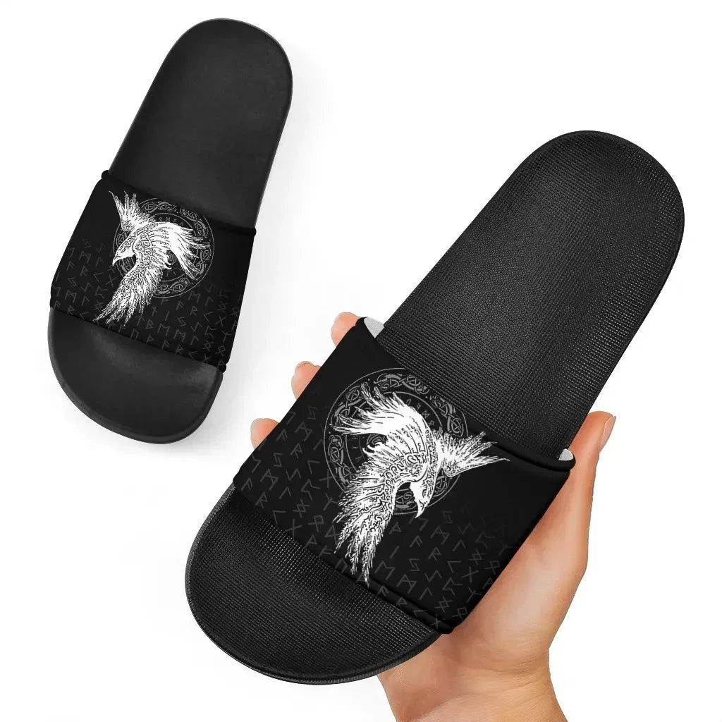 Viking Mystical Raven Tattoo Special Slide Sandals