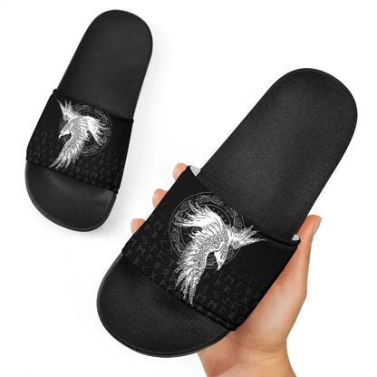 Viking Mystical Raven Tattoo Special Slide Sandals