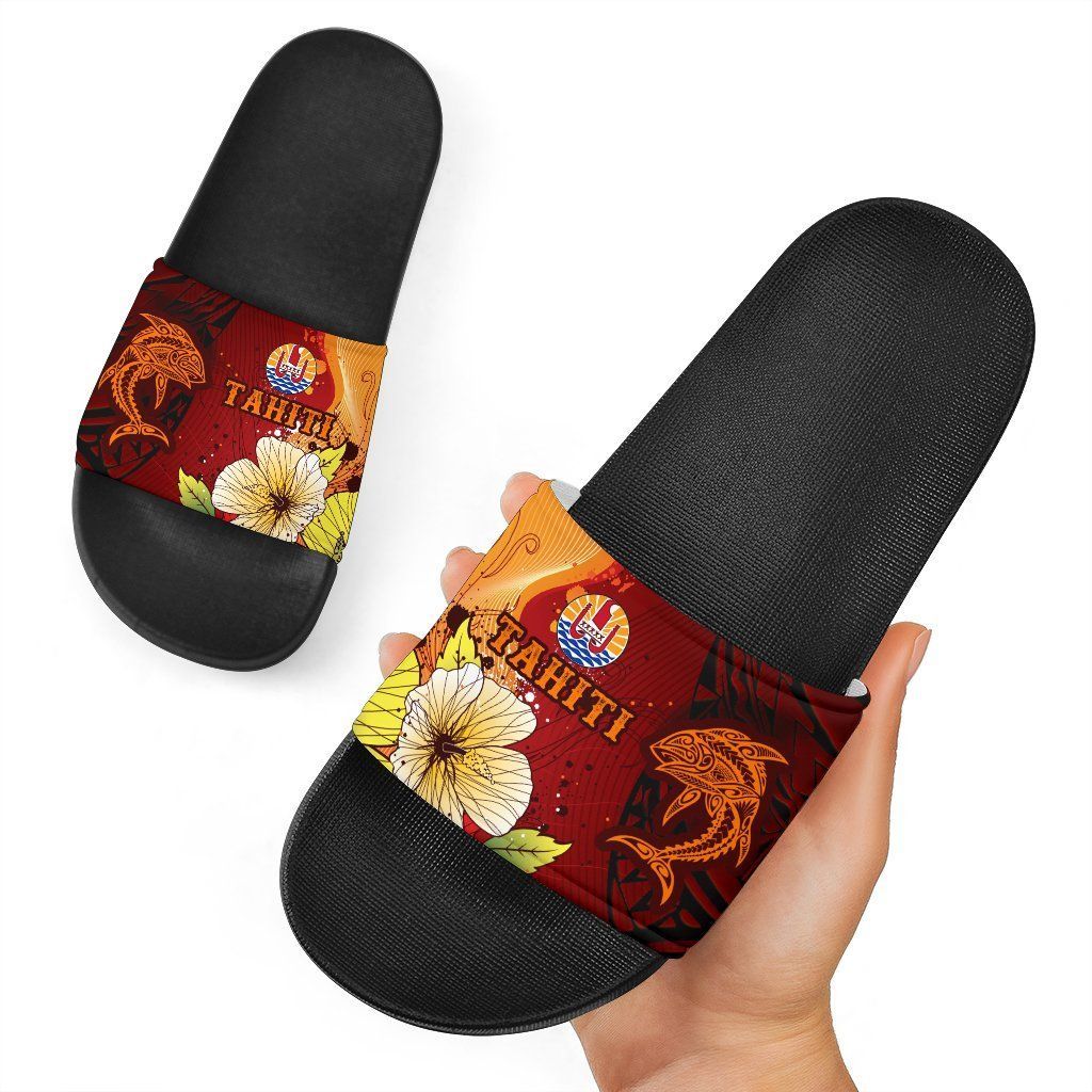 Tahiti Slide Sandals Tribal Tuna Fish