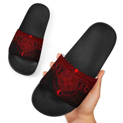 Viking Slide Sandals Hati And Skoll Red