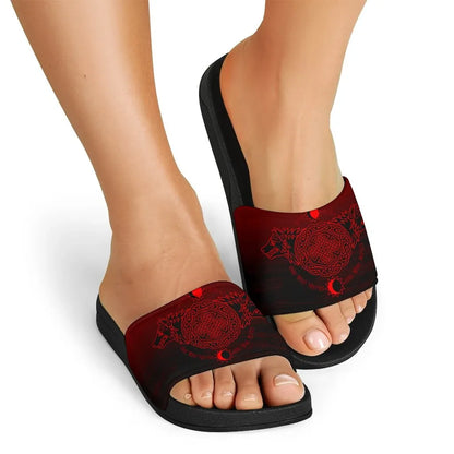 Viking Slide Sandals Hati And Skoll Red