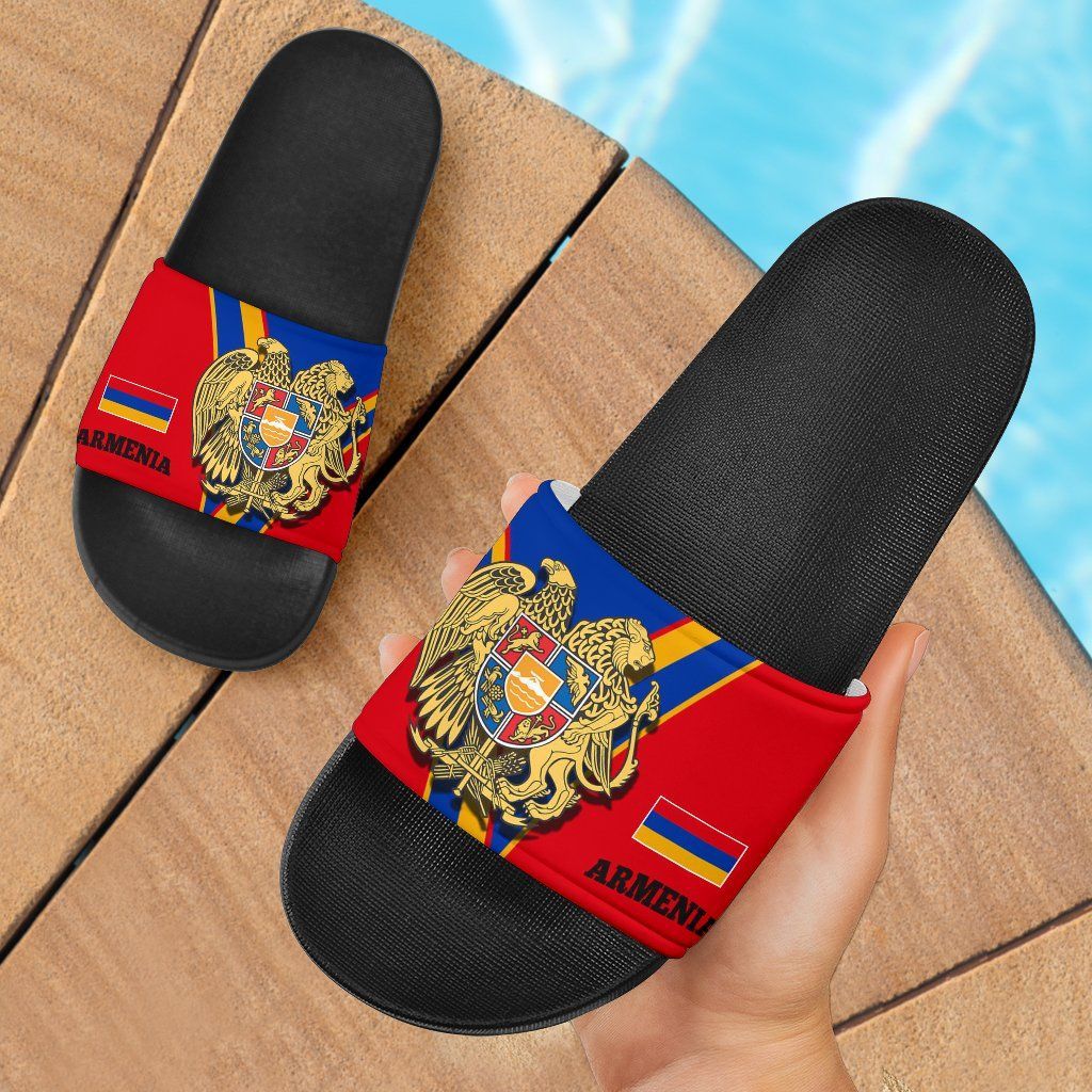 Armenia Slide Sandals Armenian Pride Black