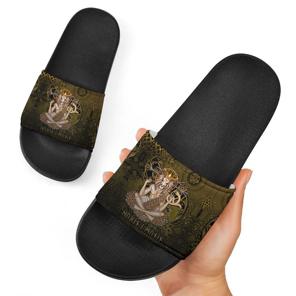 Cernunnos Goddess Slide Sandals Celtic God of the Forest