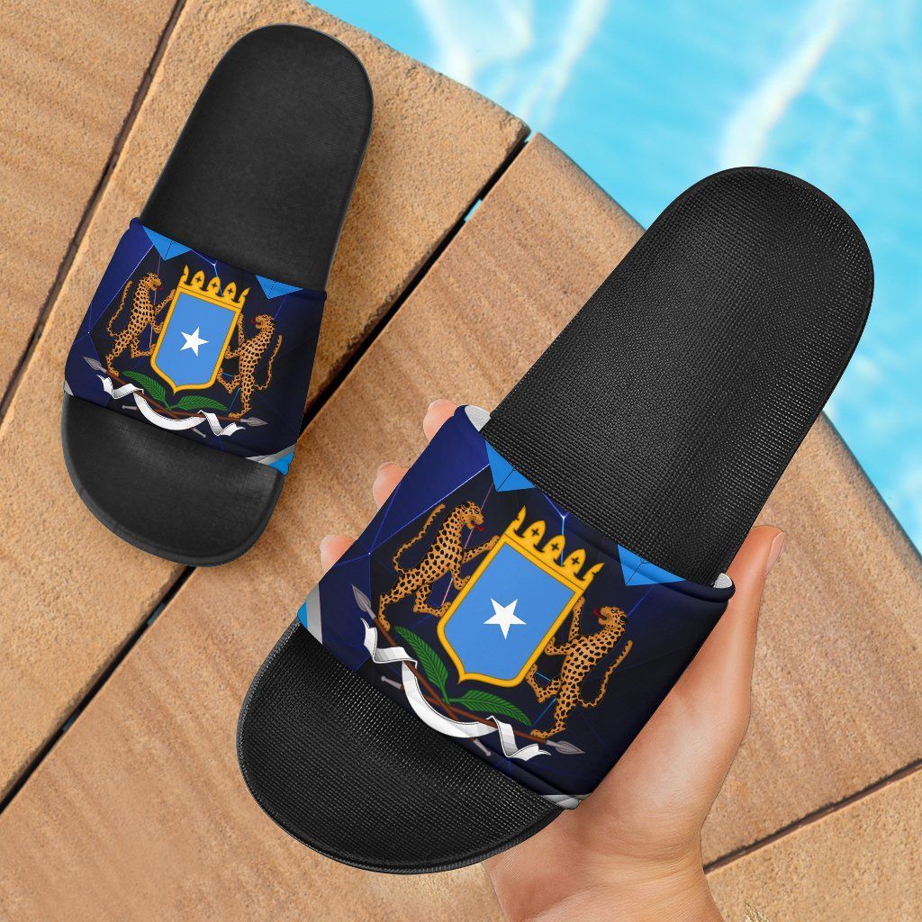 Somalia Slide Sandal Coat of Arms Somalia With Leopard