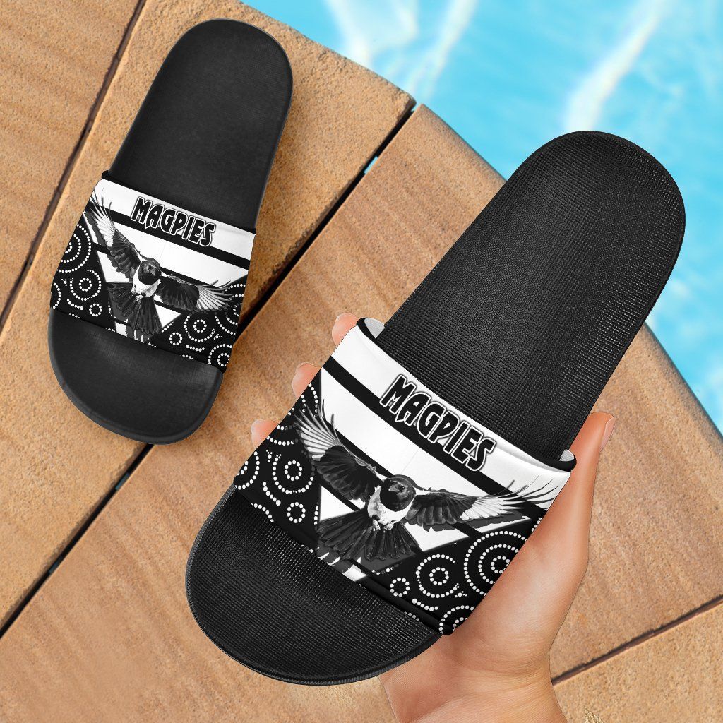 Western Suburbs Magpies Slide Sandals Simple Indigenous