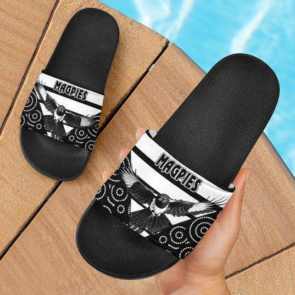 Western Suburbs Magpies Slide Sandals Simple Indigenous