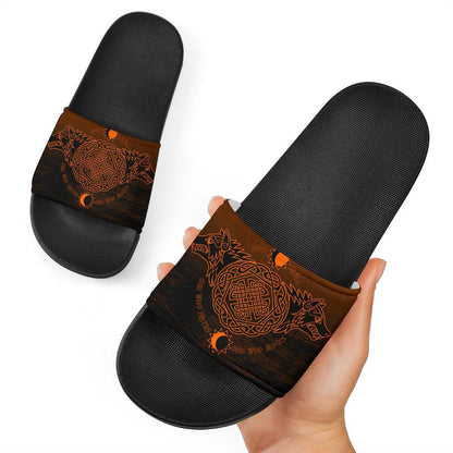 Viking Slide Sandals Hati And Skoll Orange