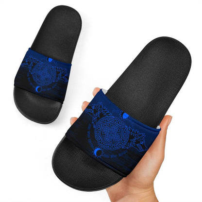 Viking Slide Sandals Hati And Skoll Blue