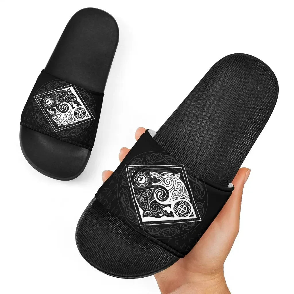 Vikings Slide Sandals The Wolves Skoll And Hati