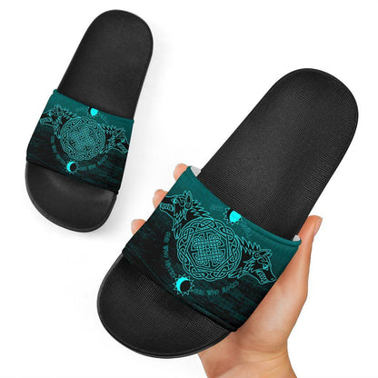 Viking Slide Sandals Hati And Skoll Cyan