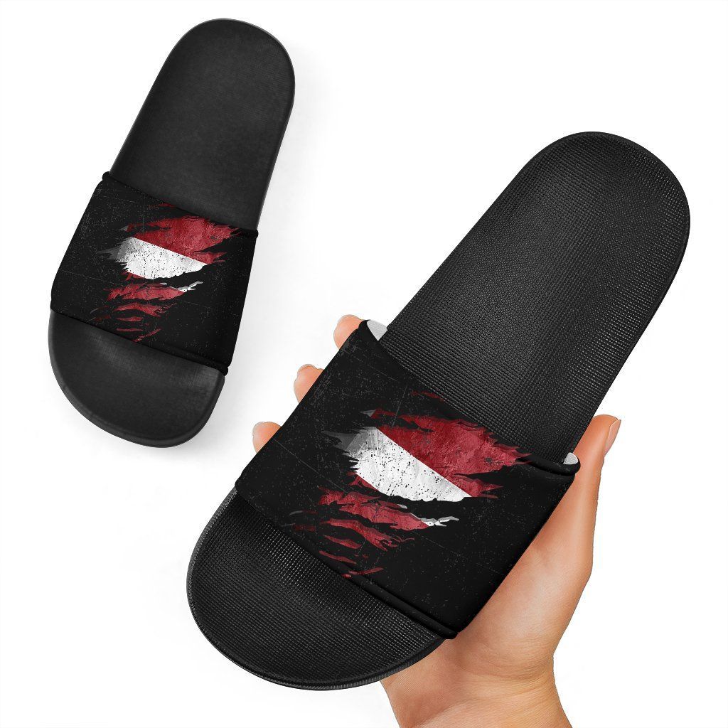 Latvia In Me Slide Sandals Special Grunge Style