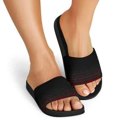 Vikings Slide Sandals Raven Tattoo Style Blood