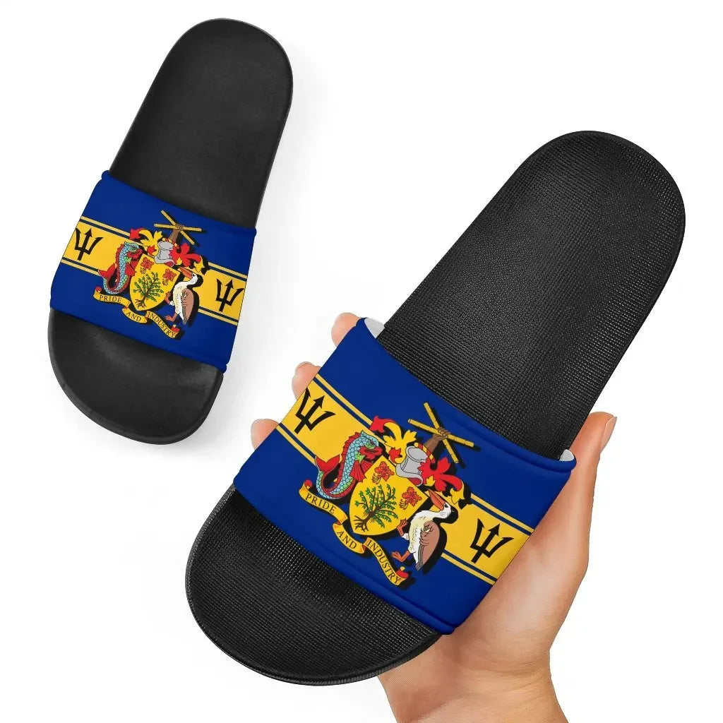 Barbados Version Coat of Arms Slide Sandals