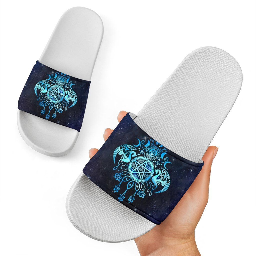 Celtic Wiccan Slide Sandal Wicca Pentacle Starry Night Style