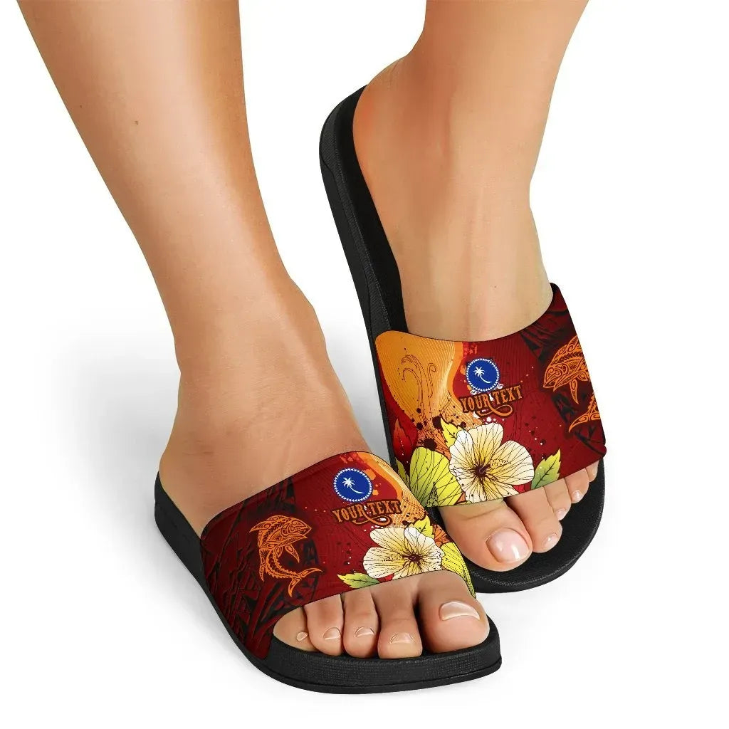 Chuuk Custom Personalised Slide Sandals Tribal Tuna Fish